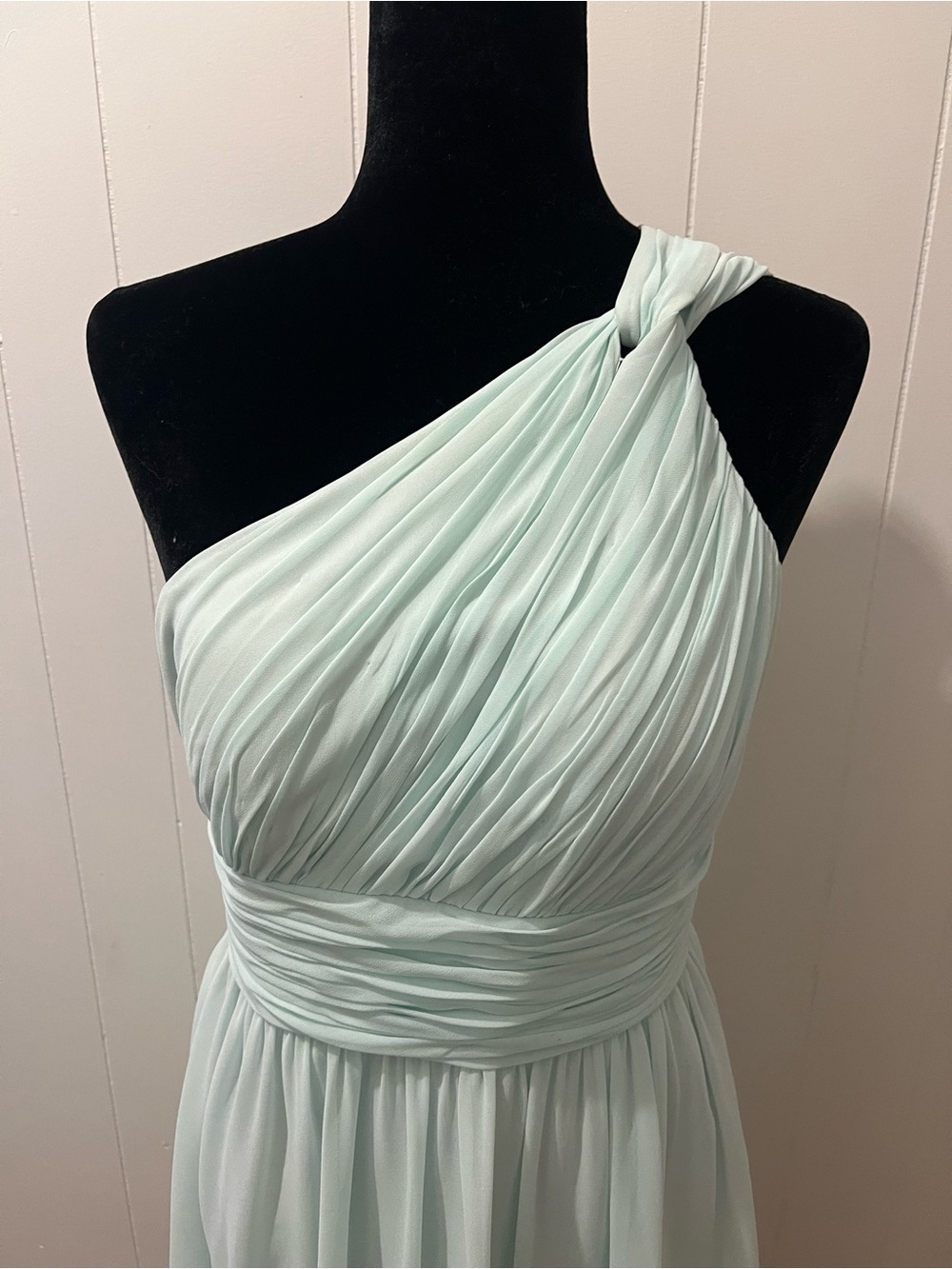 Donna Morgan Mint One Shoulder Bridesmaid Dress Size 8 Wedding Guest Formal - Picture 4 of 8